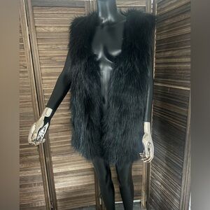 Halston Heritage Black Faux Fur Outerwear